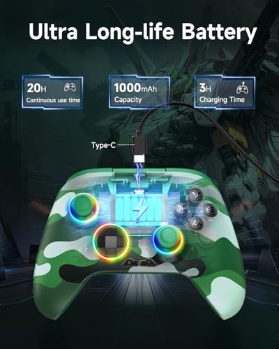 Wireless Bluetooth Controller with Hall Joysticks for PC, Android, Steam and Switch E86358