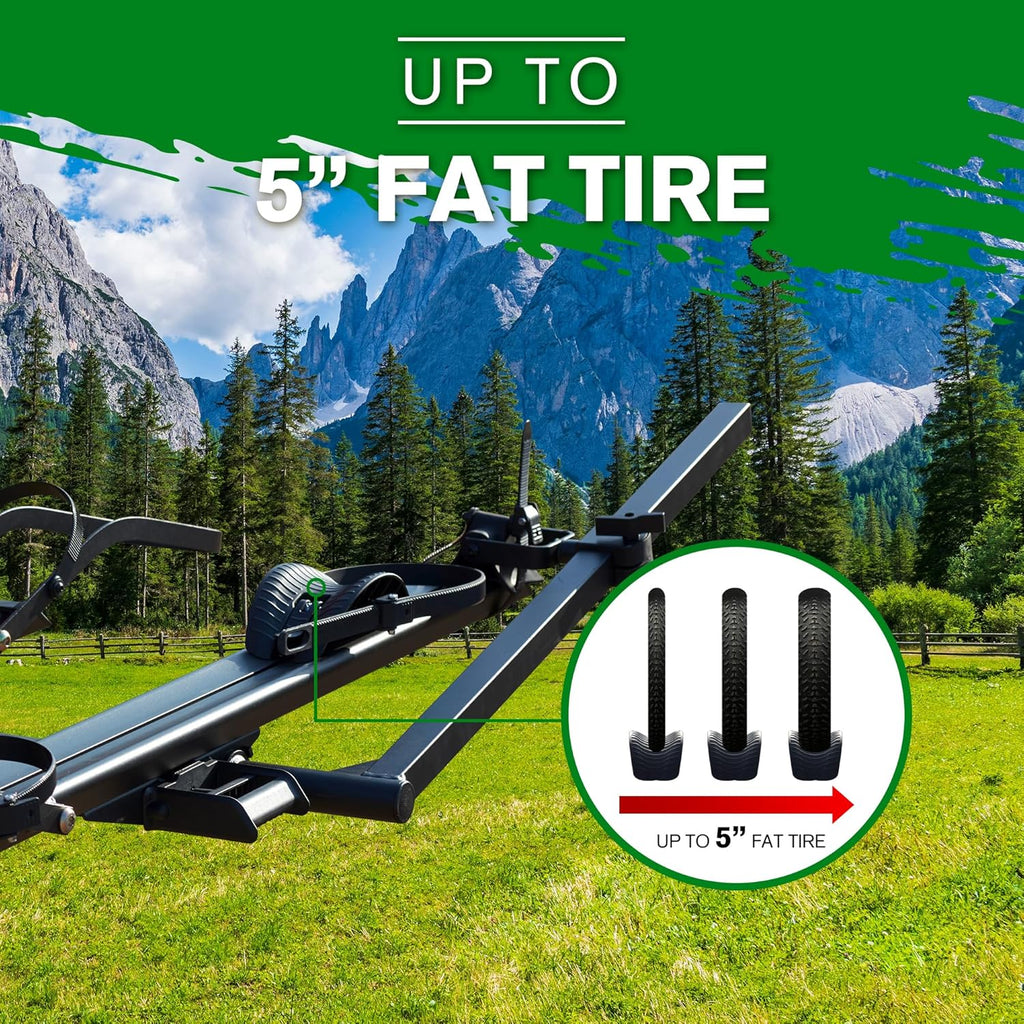 E-Bike Rack Hitch Mount Platform for Cars Trucks SUVs Minivans RV, Fits Up to 5-Inch Fat Tire, 200 lbs Capacity G541557