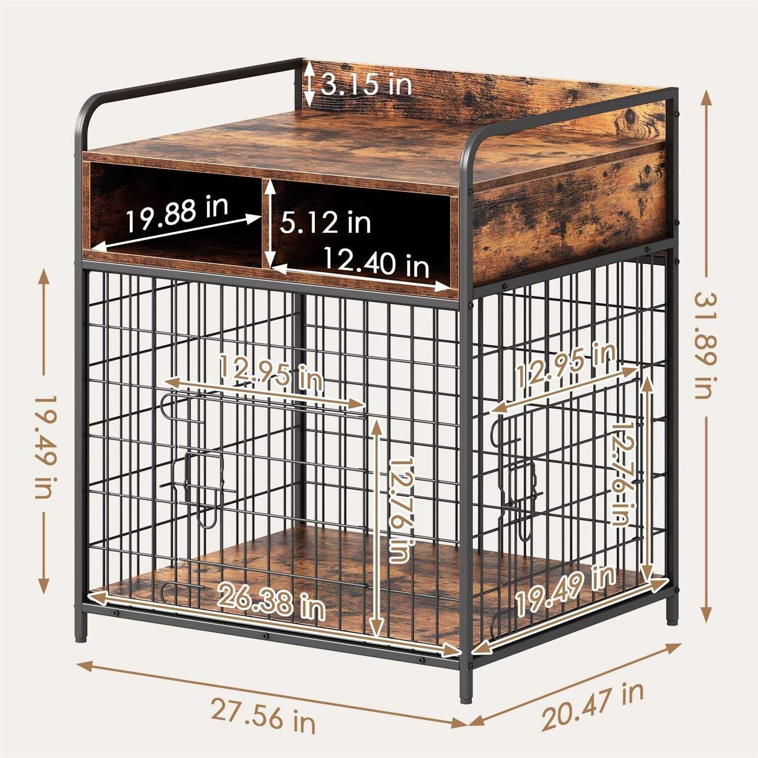 Wood Dog Crate Furniture with Drawers Storage H8212