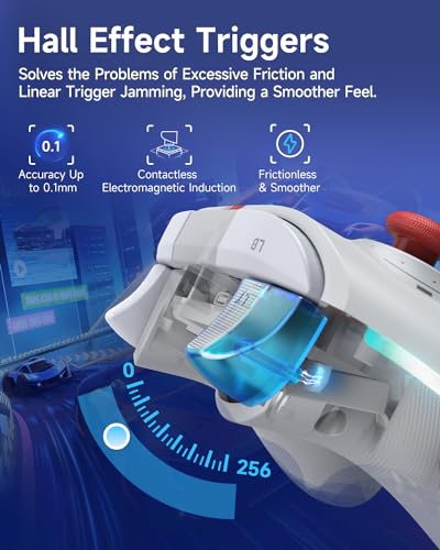 Wireless Bluetooth Controller with Hall Joysticks for PC, Android, Steam and Switch E86358