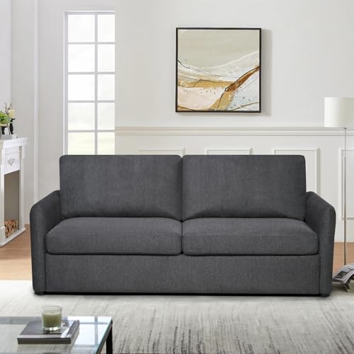 Sleeper Sofa Couch with Pullout Bed, Convertible Queen Size, Dark Grey H2839