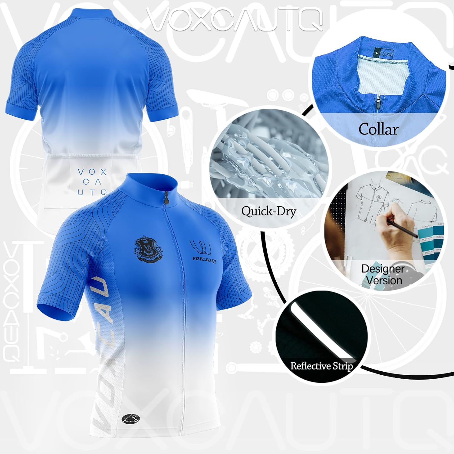 Men's Cycling Jersey Set with Bib Shorts N959286