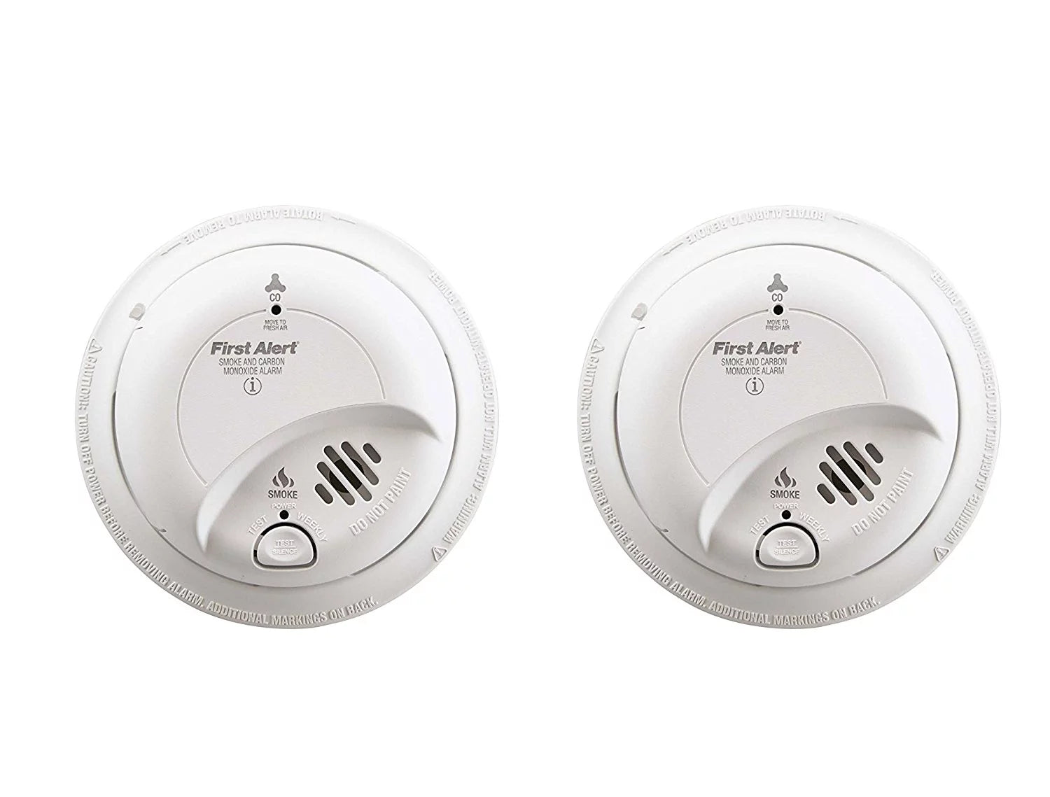 Combination Smoke and Carbon Monoxide Detector, Hardwired with Battery Backup, 2 Pack O14461