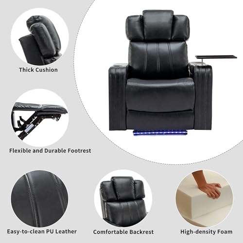 Power Recliner Chair for Living Room with Cup Holder and USB Ports, Dark Blue D247901