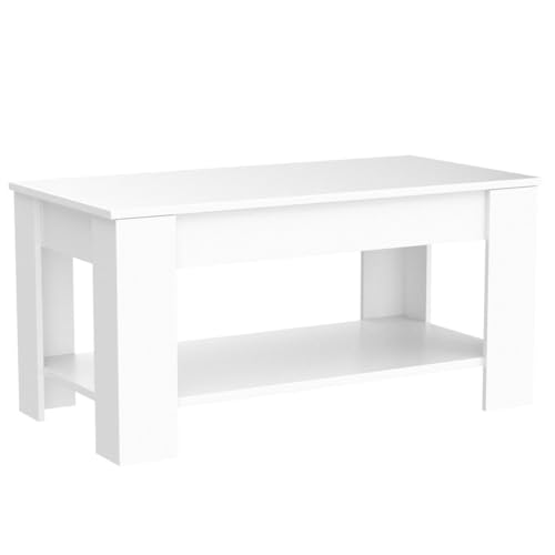 Modern Lift Top Coffee Table with Storage Shelf, Black C345