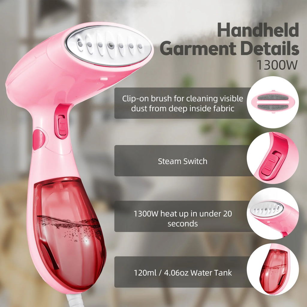 Handheld Travel Steamer for Clothes, Portable Fabric Wrinkle Remover D66920