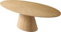 Meridian Furniture Gavin Collection Mid Century Oval White Oak Wood Dining Table, 90" W x 43.5" D x 30" H