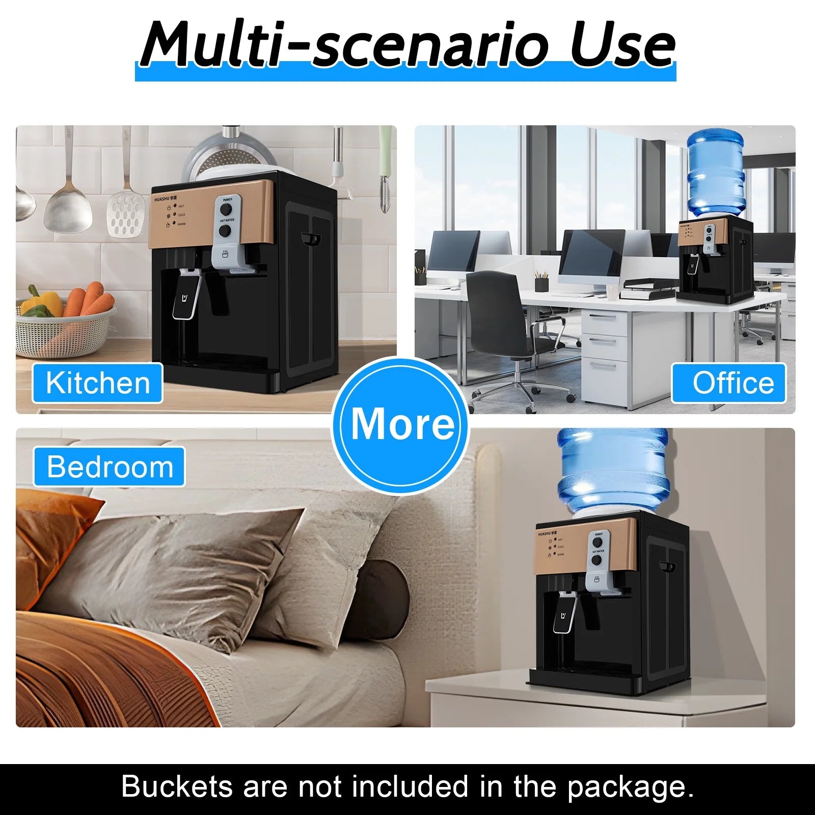 Countertop Water Cooler Dispenser, Hot and Cold, 3 Temperature Settings W19361