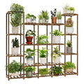 Bamworld Plant Stand Indoor Large Plant Shelf Wide Tall Outdoor Plant Holder Wood for Multiple Plants Plant Rack for Living Room Garden Balcony Flower 17 Pots