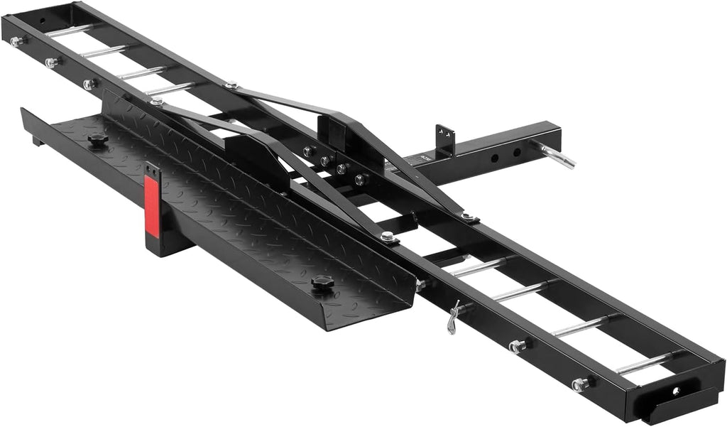 Motorcycle Carrier Hitch Mount with Loading Ramp, 600 LBS Capacity Y1449