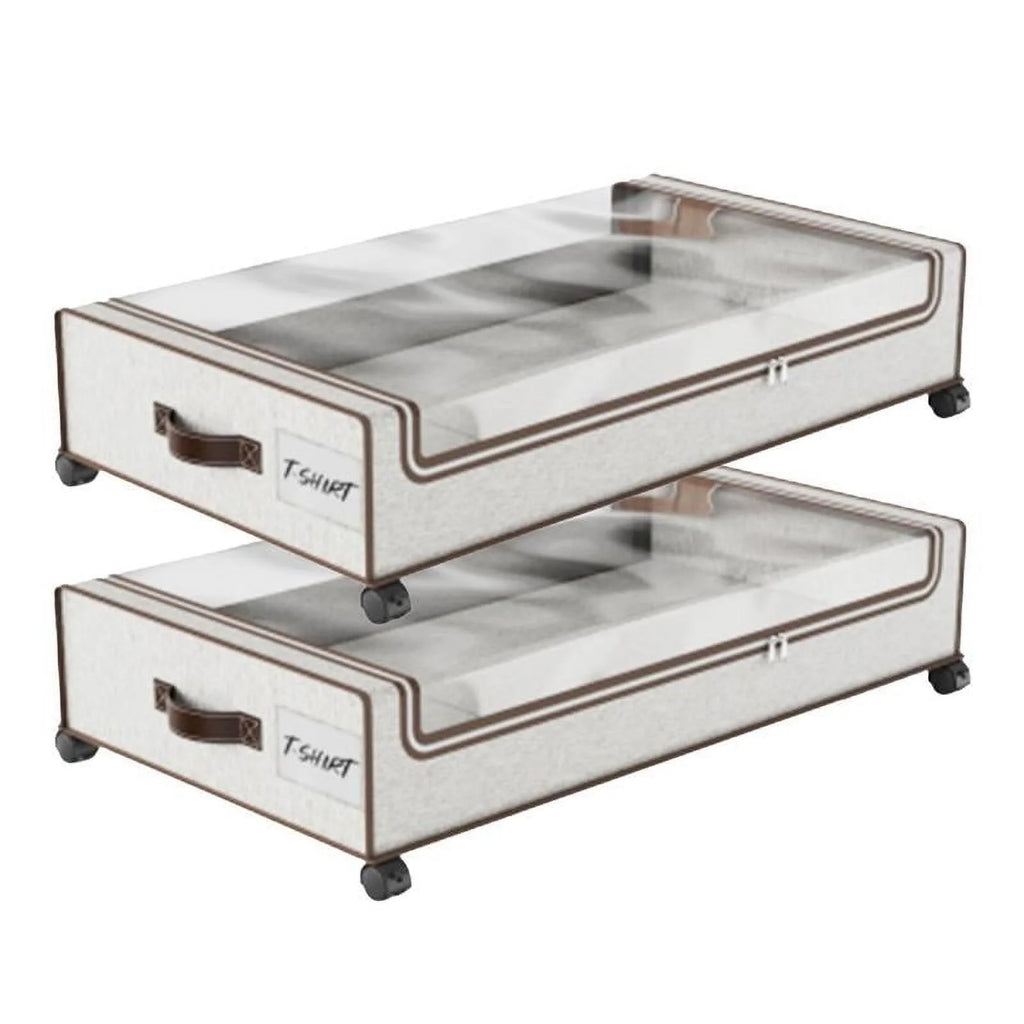 Underbed Storage Boxes with Clear PVC Window, 2-Pack D944