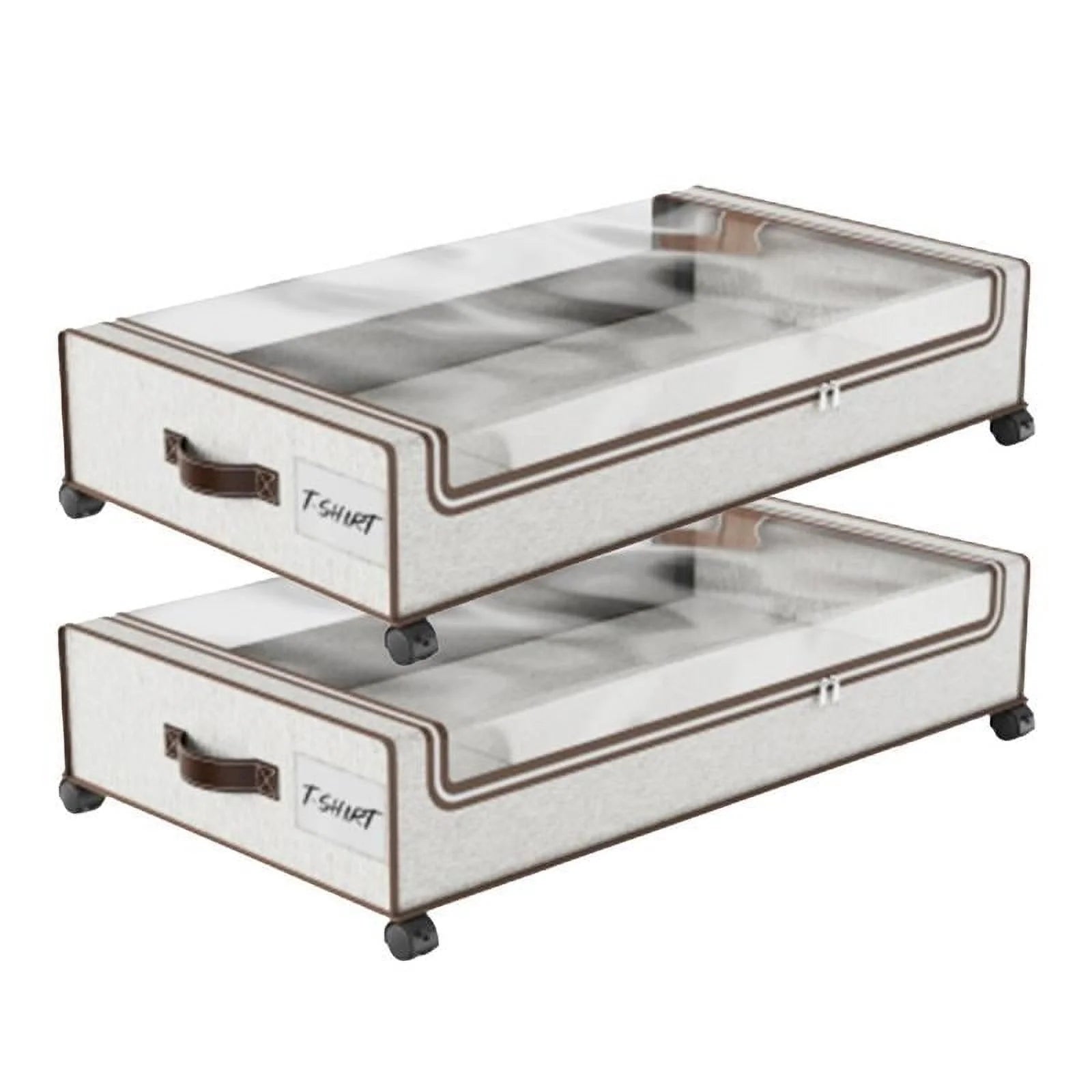 Underbed Storage Boxes with Clear PVC Window, 2-Pack D944