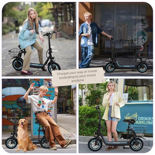 Electric Scooter for Adults, Foldable, 450W Motor, 12" Pneumatic Tire, Dual Disc Brake D9923
