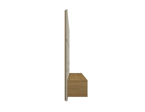 Floating Wall Entertainment Center in Off White and Cinnamon G287365