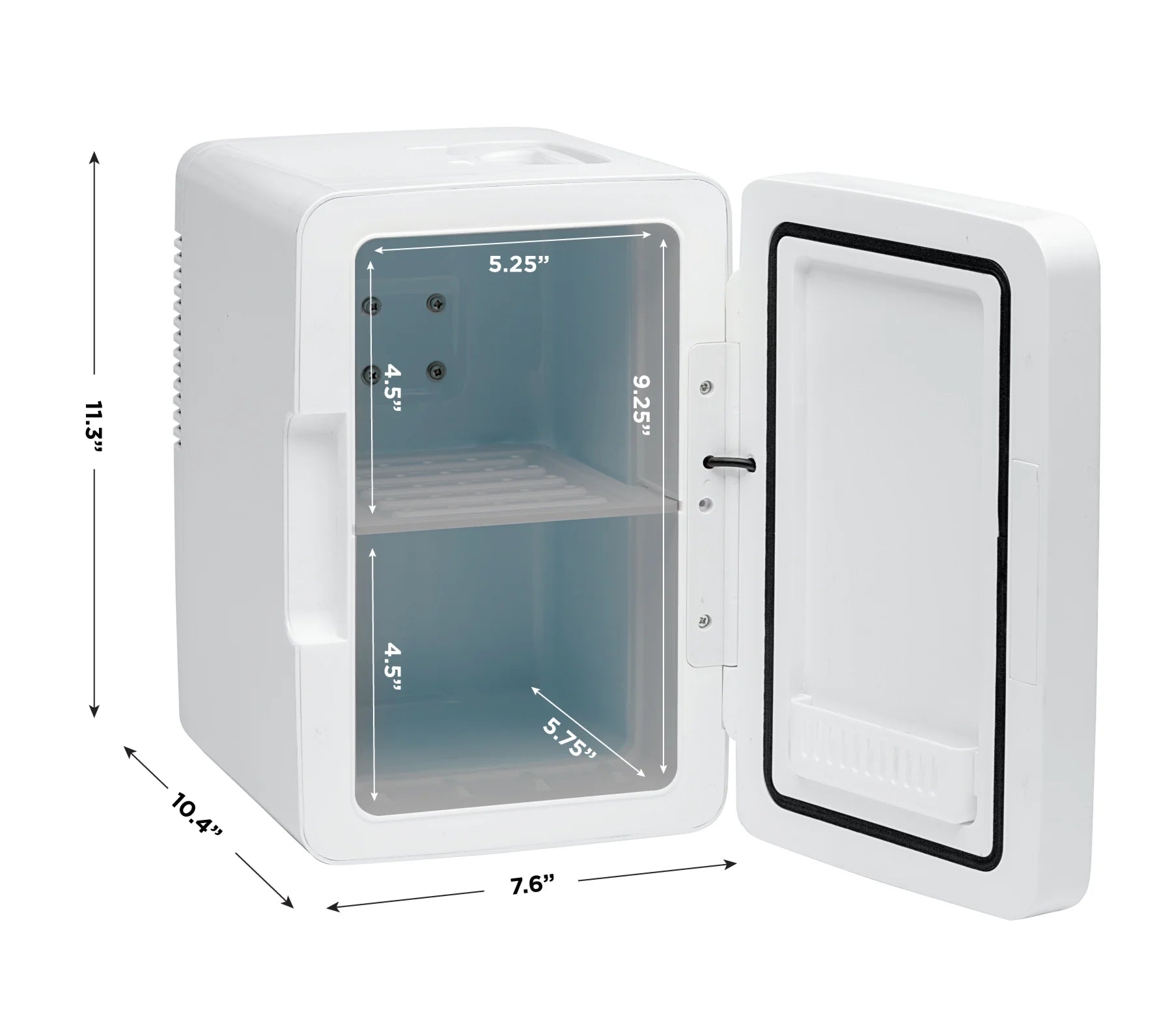 Portable 6L Mini Fridge with LED Light, Heating and Cooling - White I711