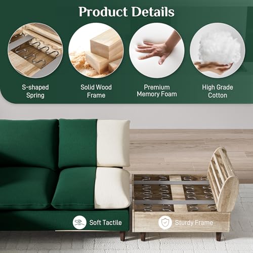 U Shaped Sectional Sofa with Ottoman, Cream White A712319