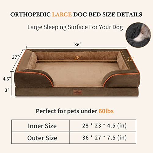 Orthopedic Cooling Dog Bed with Removable Cover for Extra Large Dogs R364433