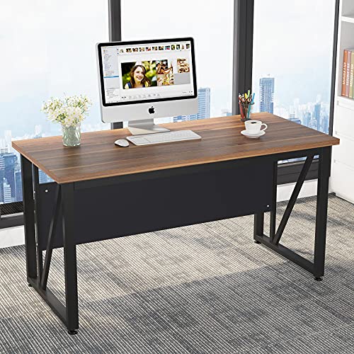 Executive Desk with Lateral File Cabinet, L-Shaped Computer Desk with Drawers and Shelves J291244