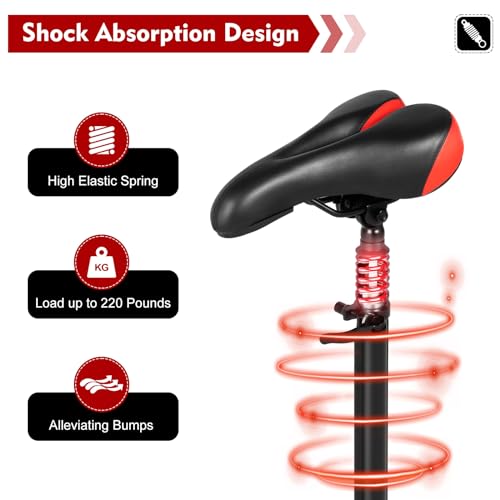 Electric Scooter Seat Saddle, Adjustable Height, Shock Absorbing, Black E494380