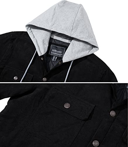 Men's Corduroy Winter Quilted Hooded Jacket C807807