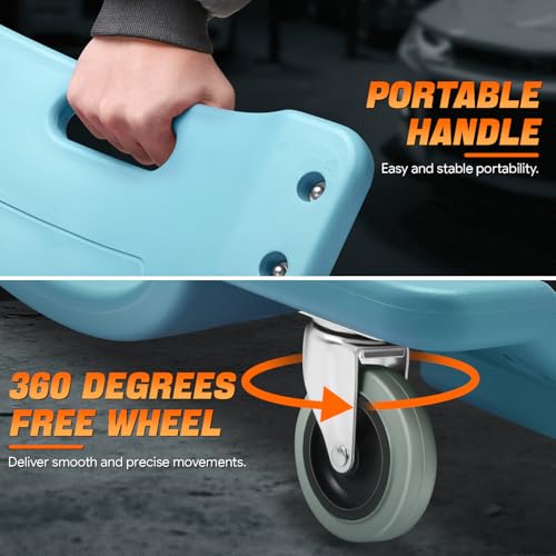 Low Profile Automotive Creeper with Padded Headrest, Red U80837