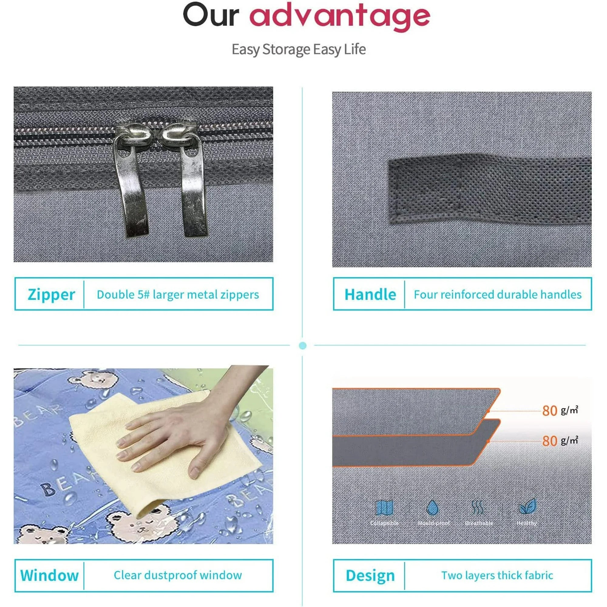Foldable Underbed Storage Bags with Clear Window X23566