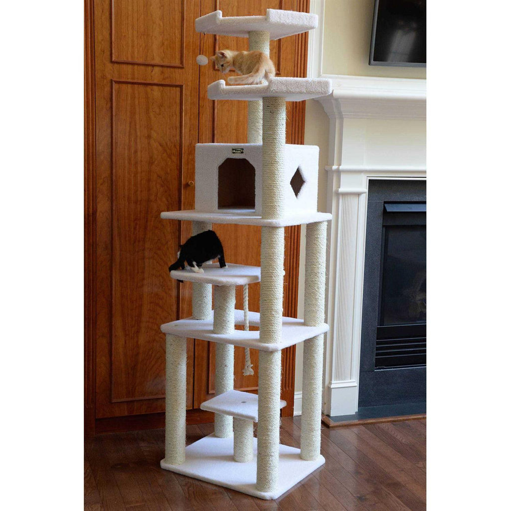 Classic Real Wood Cat Tree in Ivory Z91138