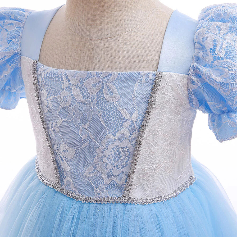 Princess Dress Puff Sleeve Halloween Birthday Party Costume Y230307