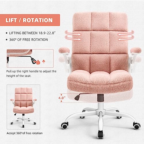 High Back Office Chair with Flip-up Armrest, Gray R205791