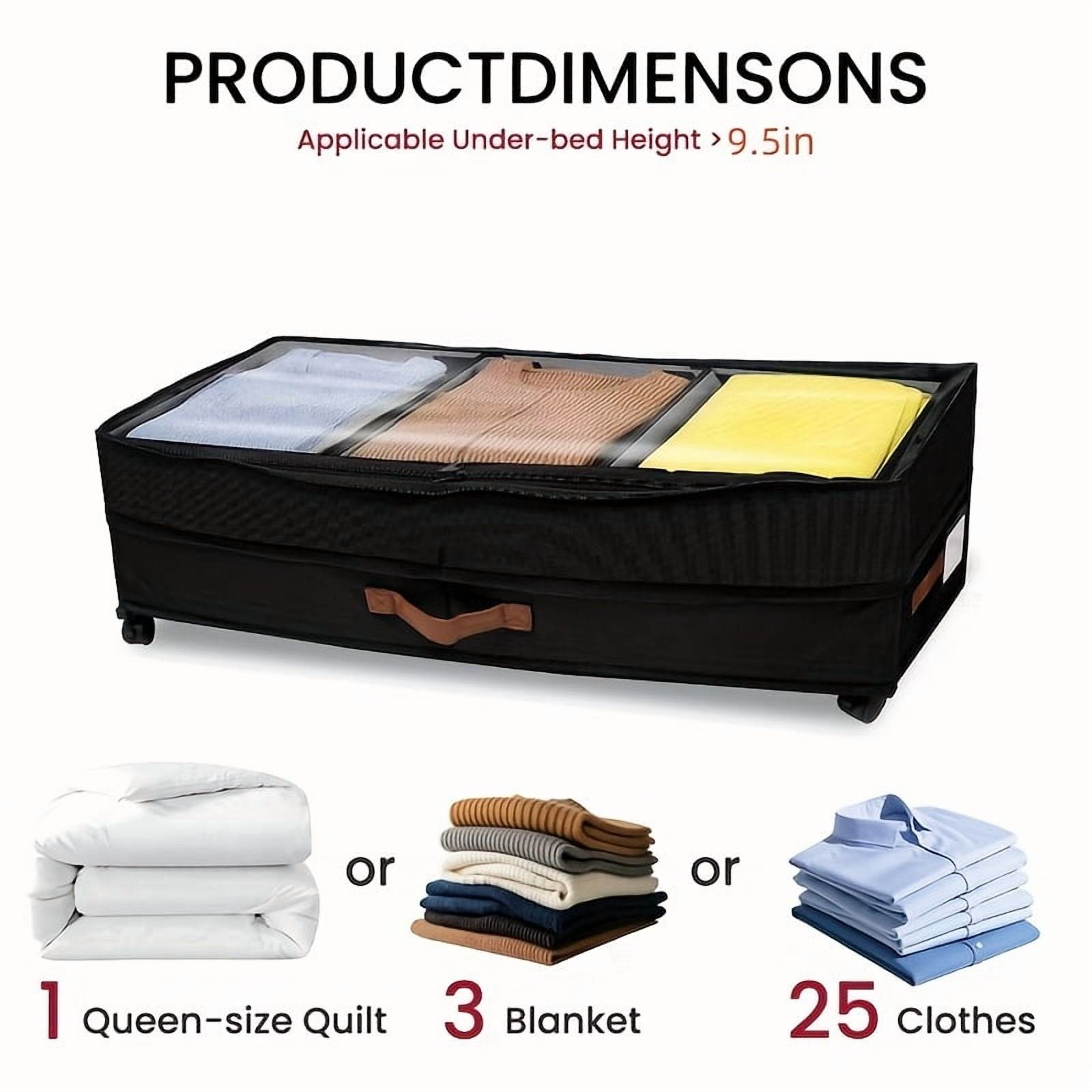 Under-Bed Storage Bins with Wheels and Clear Window Z7561