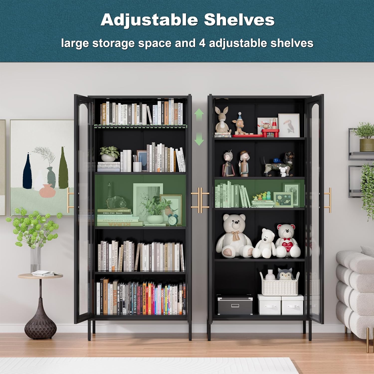 Glass Display Cabinet with 4 Adjustable Shelves B86882