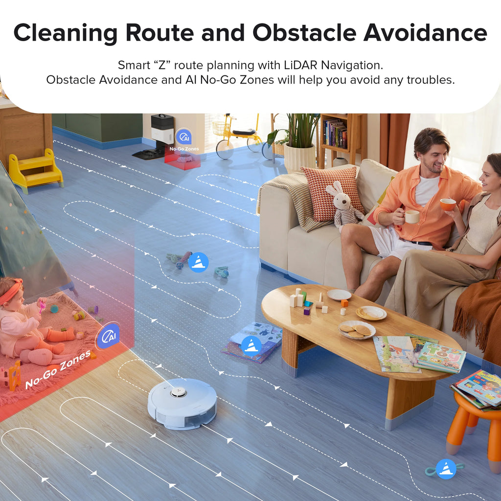 Robot Vacuum and Mop with Self-Emptying and LiDAR Navigation T396