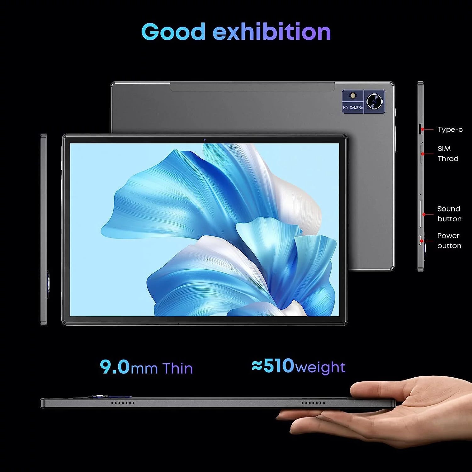 10.51" Tablet 128GB 4GB RAM Android 13 4G LTE W253