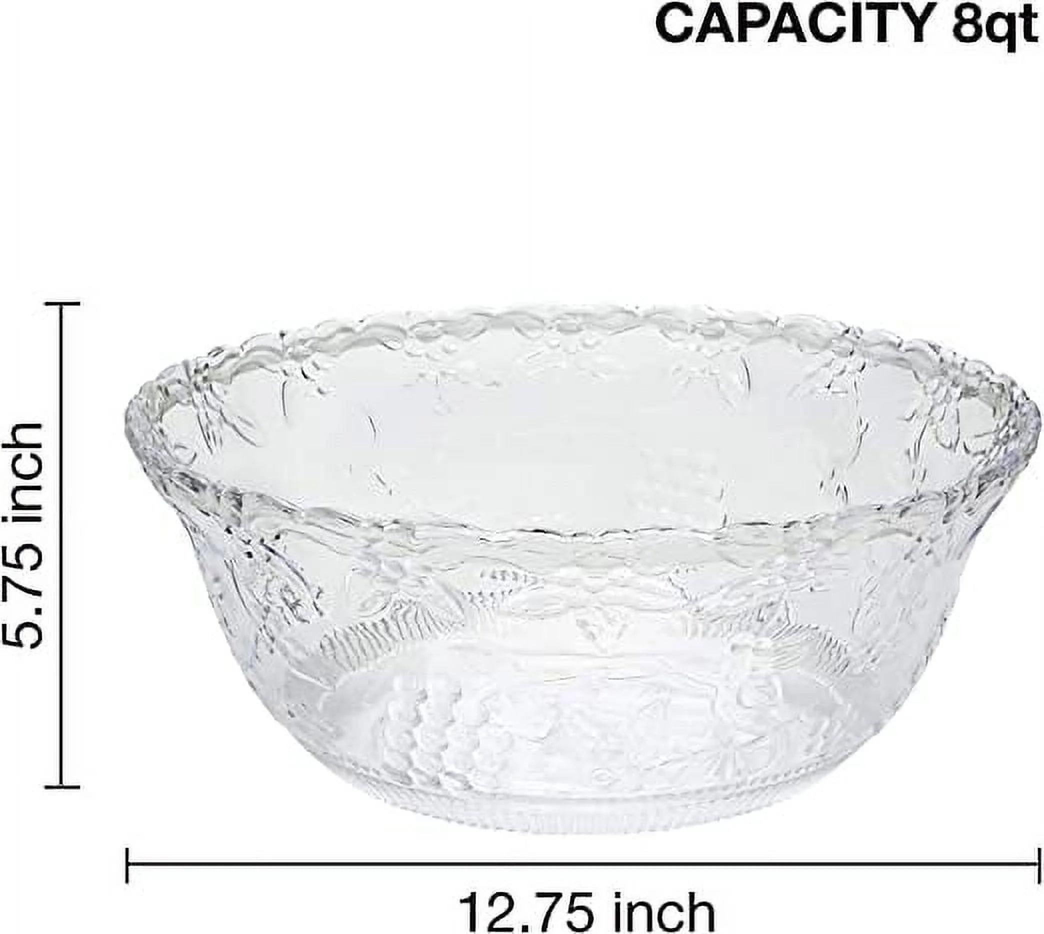 Clear Plastic Punch Bowl with Ladle, 2 Gallon O7444