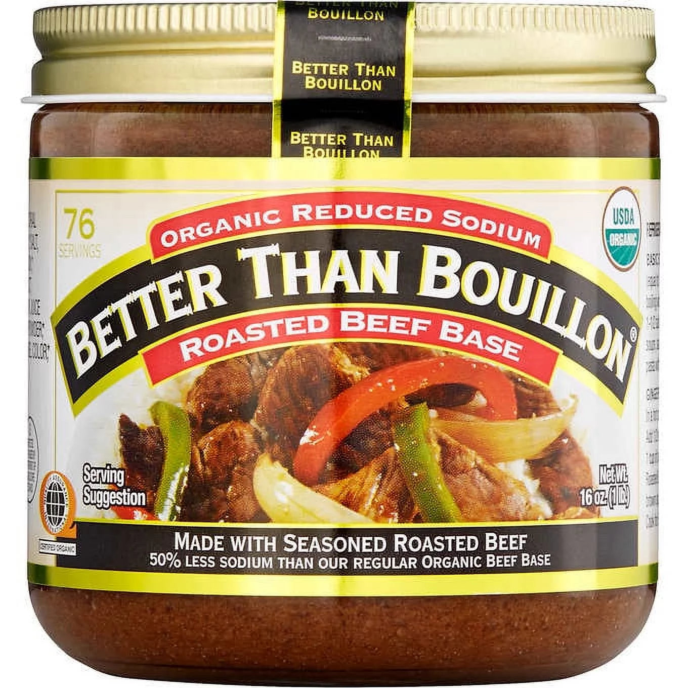 Better Than Bouillon Organic Reduced Sodium Roasted Beef Base, 16 oz