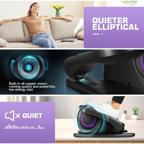 Under Desk Elliptical Machine with Electric Pedal Exerciser and LCD Display C7386