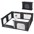Doradotey Baby Playpen, Shape &Size Adjustable Large Baby Playard for Babies and Toddlers, Foldable Playpen Baby Fence Indoors Play Center Yards, Breathable Mesh Anti-Fall Play Pen 79x71, Black