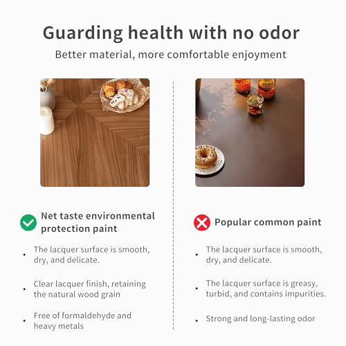 Round Wooden Dining Table for 4-6 People, Solid Wood Legs, Walnut Q976984
