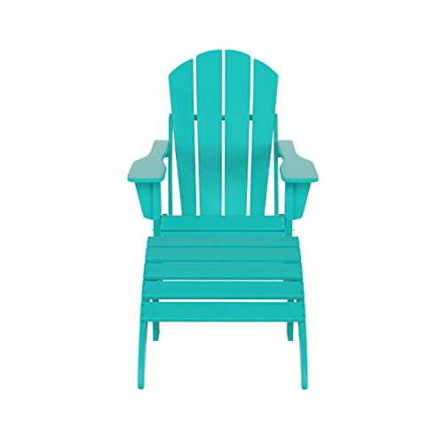 Adirondack Chair Outdoor Ottoman Set of 2 Patio Furniture Teak S2129