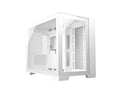 SAMA Computer Case M711 White Micro ATX Mini-ITX Tower PC Case High Airflow Dual Tempered Glass with 3X12CM ARGB Fan Pre-Install USB3.0X2 360mm AIO Support at Top