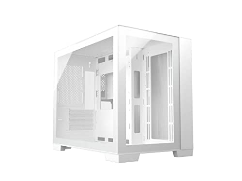 SAMA Computer Case M711 White Micro ATX Mini-ITX Tower PC Case High Airflow Dual Tempered Glass with 3X12CM ARGB Fan Pre-Install USB3.0X2 360mm AIO Support at Top