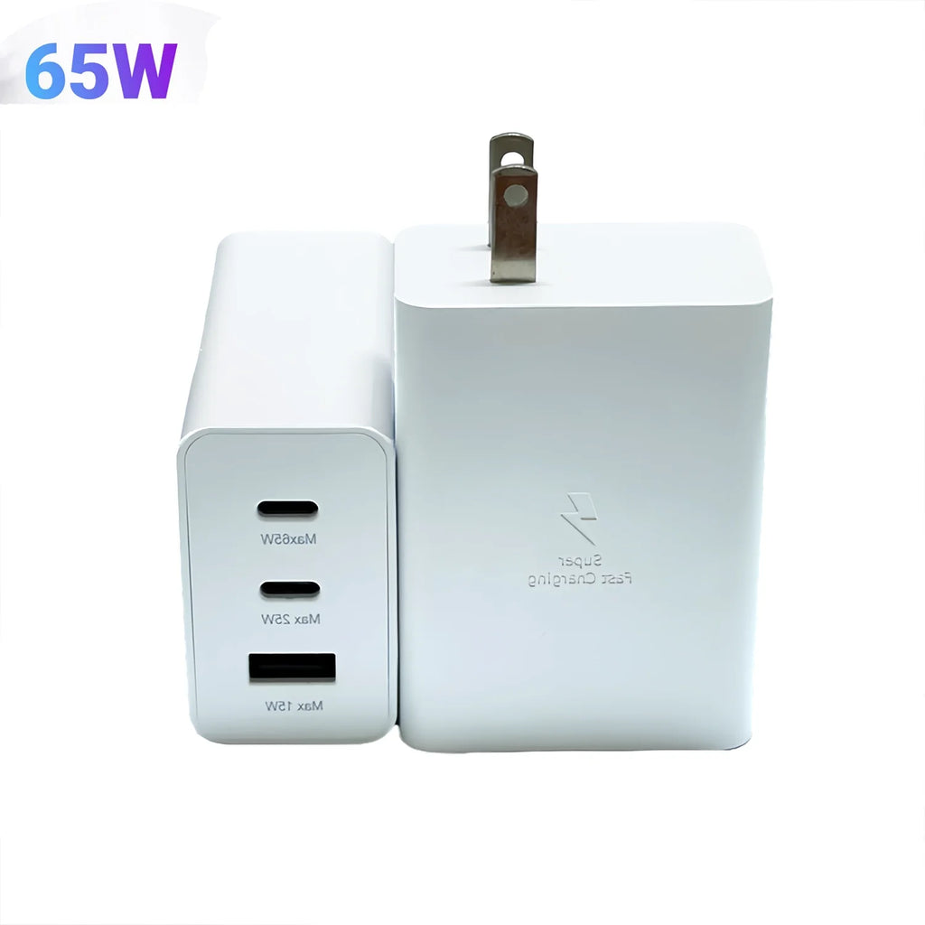 USB C Charger 65W, 3 Ports Wall Charger for Laptop F562206