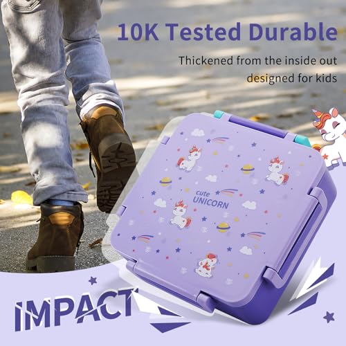 Kids Lunch Box with Thermos, 4 Compartments, Insulated, Drop-Proof, Dishwasher Safe I175