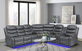 Johnson Power Recliner Sectional Sofa, Brown