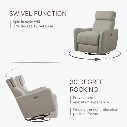 Leather Recliner Chair with USB Port, Terracotta Brown N6419
