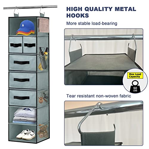 7-Shelf Hanging Closet Organizer with 5 Drawers and 8 Mesh Pockets M926520