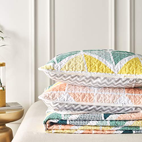 3 Piece Reversible Quilt Set King Size Soft Microfiber Lightweight Coverlet M5605