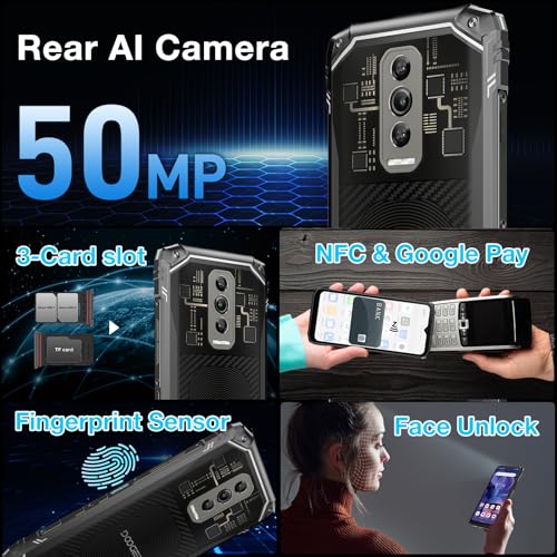Rugged Smartphone Unlocked, 20GB RAM 256GB, 6.56" 90Hz Display, 50MP Camera T43955