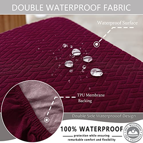 Waterproof Jacquard Chair Seat Covers for Dining Room, Removable Washable, Set of 2 F5675