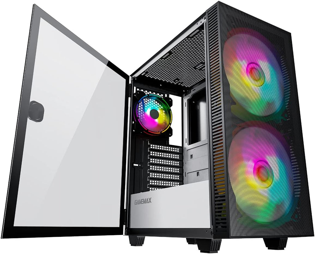 Mid-Tower ATX ARGB PC Gaming Case with Tempered Glass Side Panel T3324